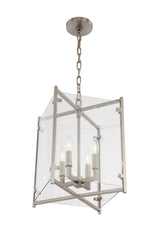 Crystorama Danbury 4 Light Brushed Nickel Lantern Chandelier