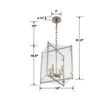 Crystorama Danbury 4 Light Brushed Nickel Lantern Chandelier