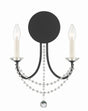 Crystorama Delilah 2 Light Matte Black Sconce