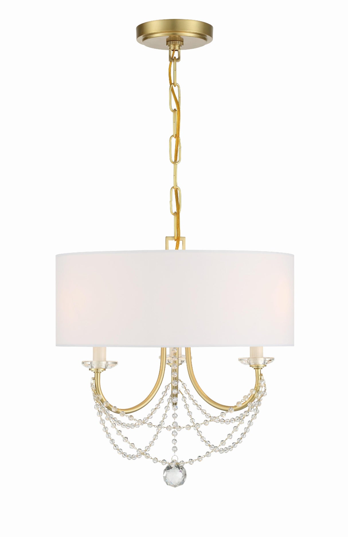 Crystorama Delilah 3 Light Aged Brass Mini Chandelier