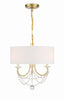 Crystorama Delilah 3 Light Aged Brass Mini Chandelier