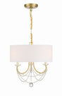 Crystorama Delilah 3 Light Aged Brass Mini Chandelier