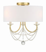 Crystorama Delilah 3 Light Aged Brass Semi Flush Mount