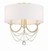 Crystorama Delilah 3 Light Aged Brass Semi Flush Mount