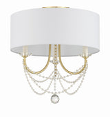 Crystorama Delilah 3 Light Aged Brass Semi Flush Mount