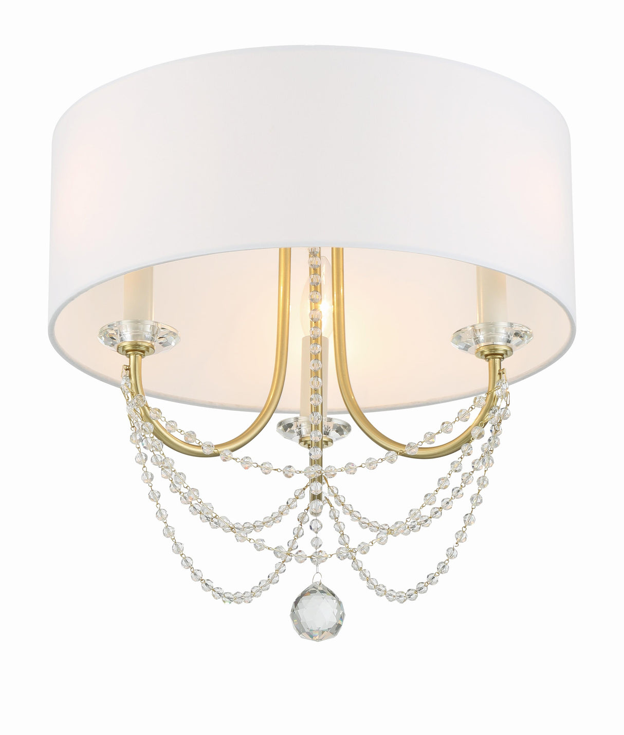 Crystorama Delilah 3 Light Aged Brass Semi Flush Mount