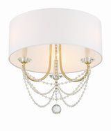 Crystorama Delilah 3 Light Aged Brass Semi Flush Mount
