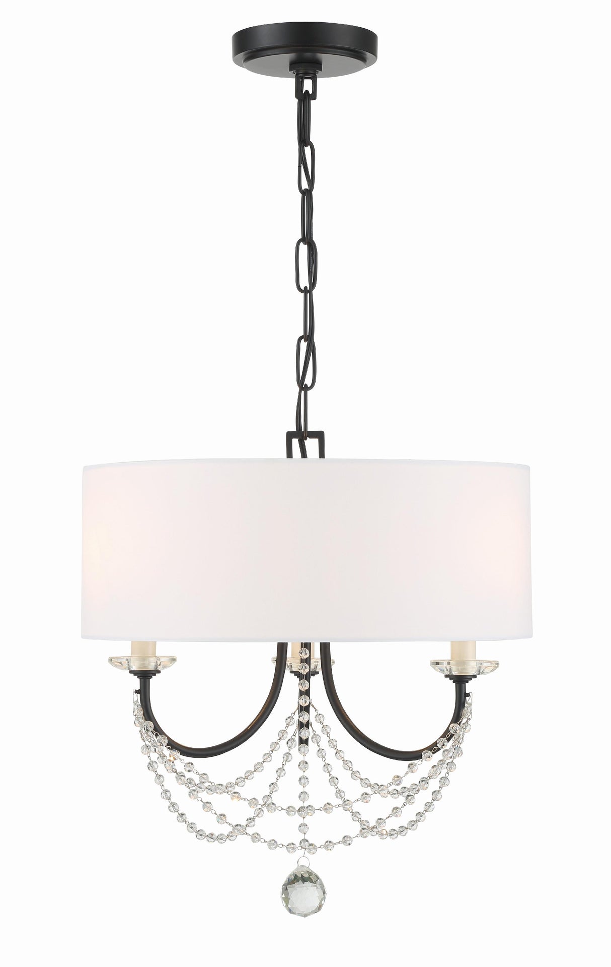 Crystorama Delilah 3 Light Matte Black Mini Chandelier