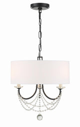 Crystorama Delilah 3 Light Matte Black Mini Chandelier