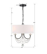 Crystorama Delilah 3 Light Matte Black Mini Chandelier