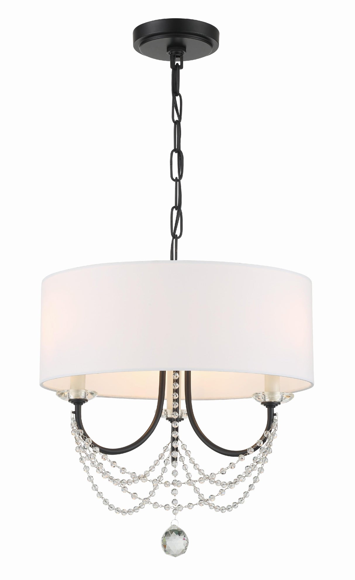Crystorama Delilah 3 Light Matte Black Mini Chandelier