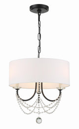 Crystorama Delilah 3 Light Matte Black Mini Chandelier