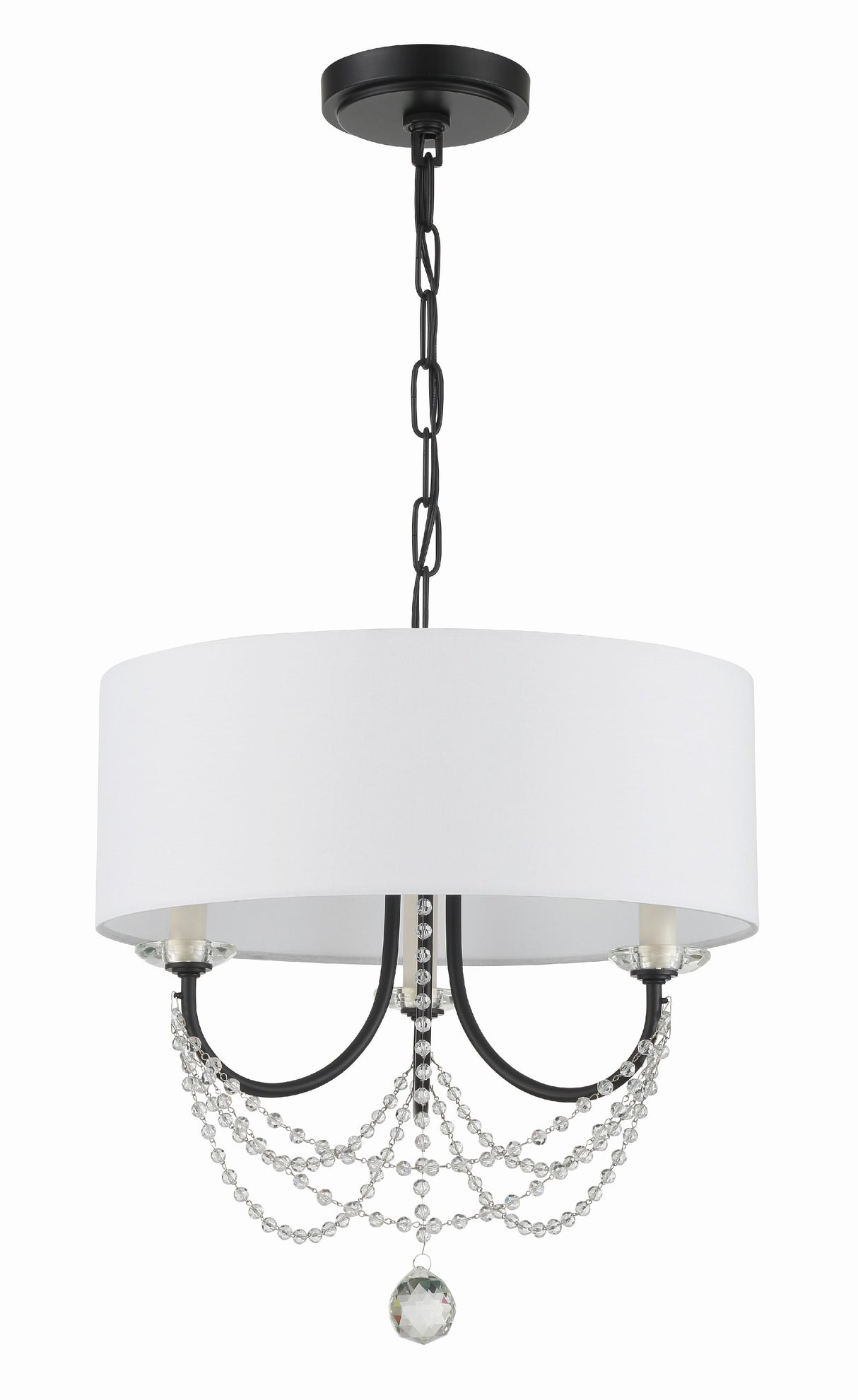 Crystorama Delilah 3 Light Matte Black Mini Chandelier