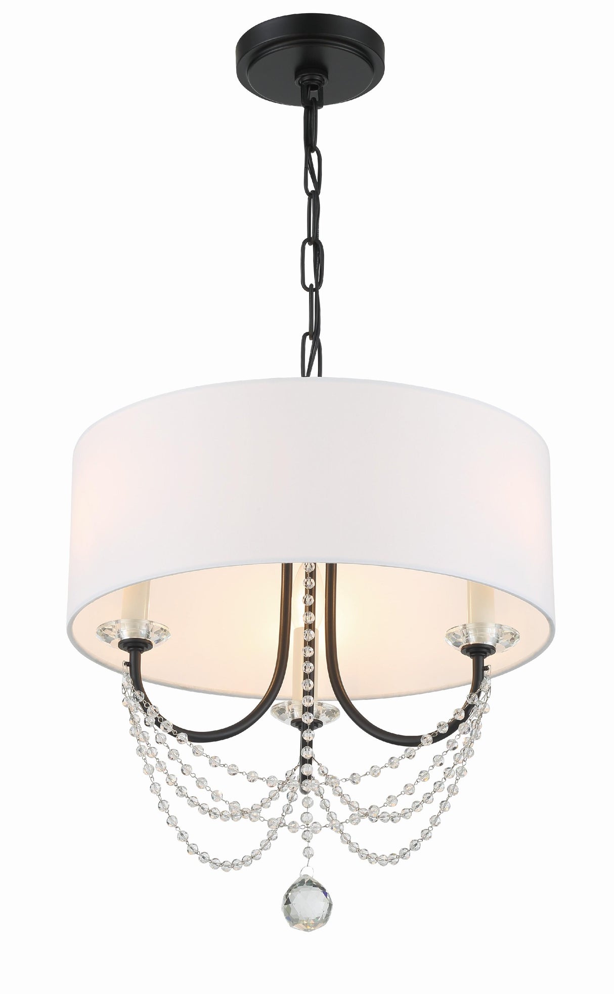 Crystorama Delilah 3 Light Matte Black Mini Chandelier