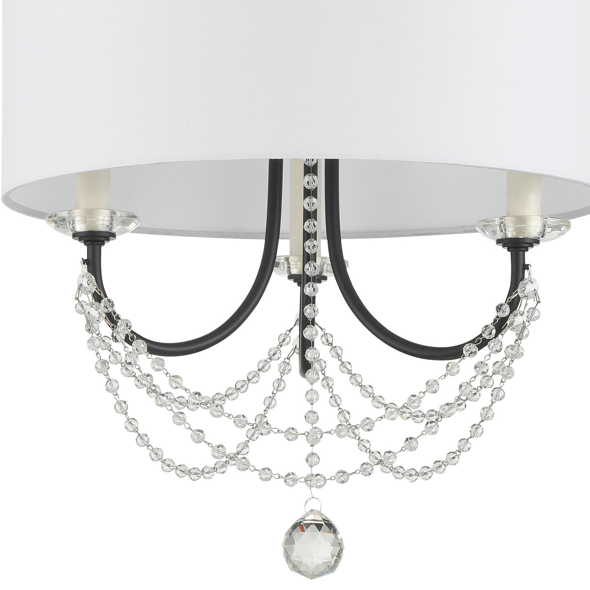 Crystorama Delilah 3 Light Matte Black Mini Chandelier