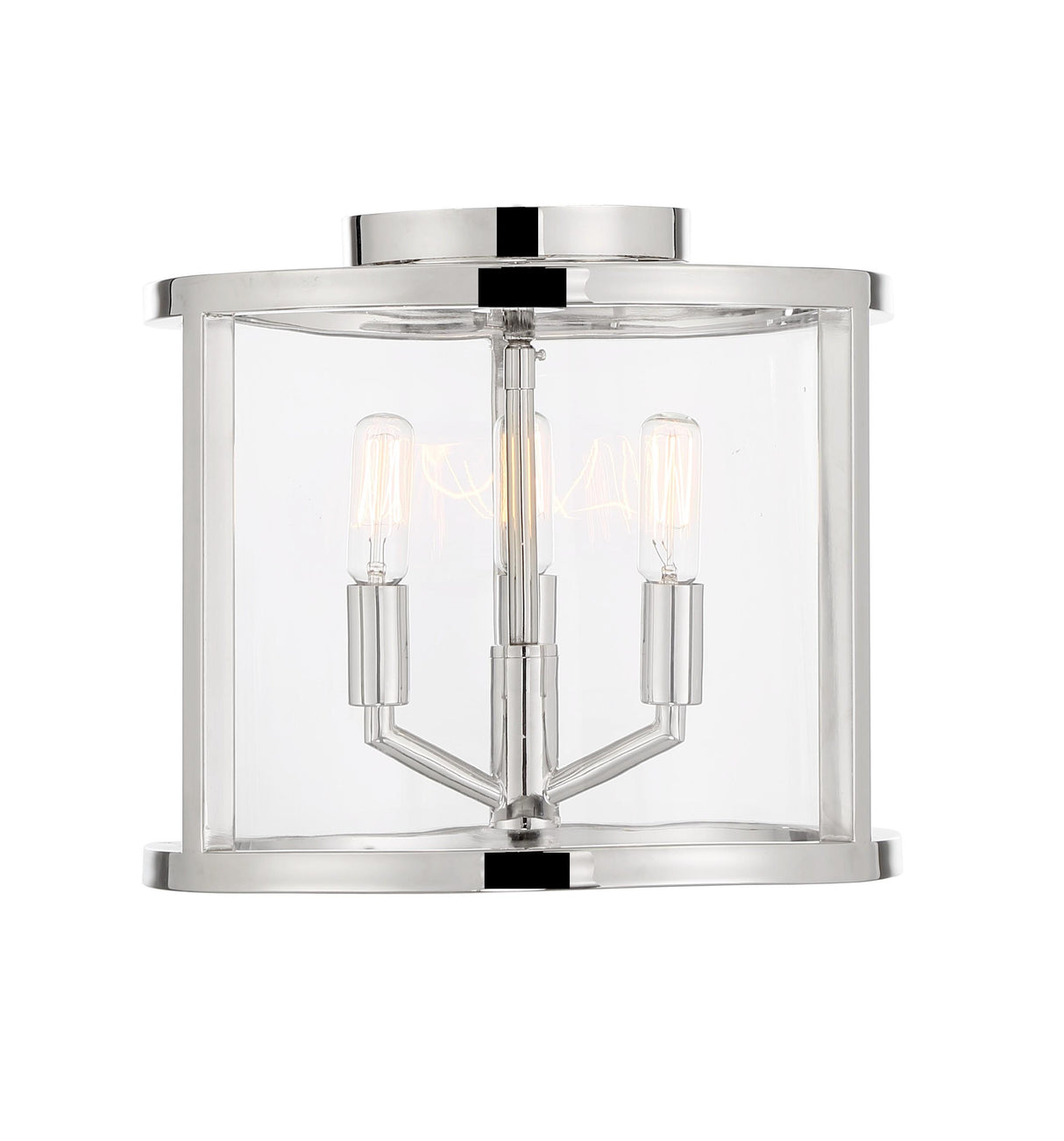 Crystorama Libby Langdon Devon 3 Light Polished Nickel Semi Flush Mount