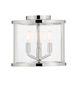 Crystorama Libby Langdon Devon 3 Light Polished Nickel Semi Flush Mount