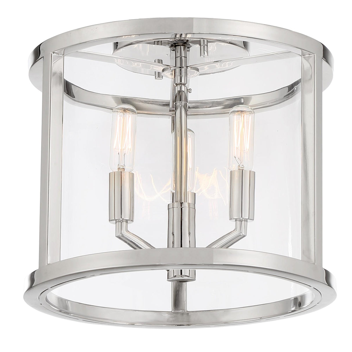 Crystorama Libby Langdon Devon 3 Light Polished Nickel Semi Flush Mount