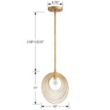 Crystorama Doral 1 Light Renaissance Gold Mini Pendant