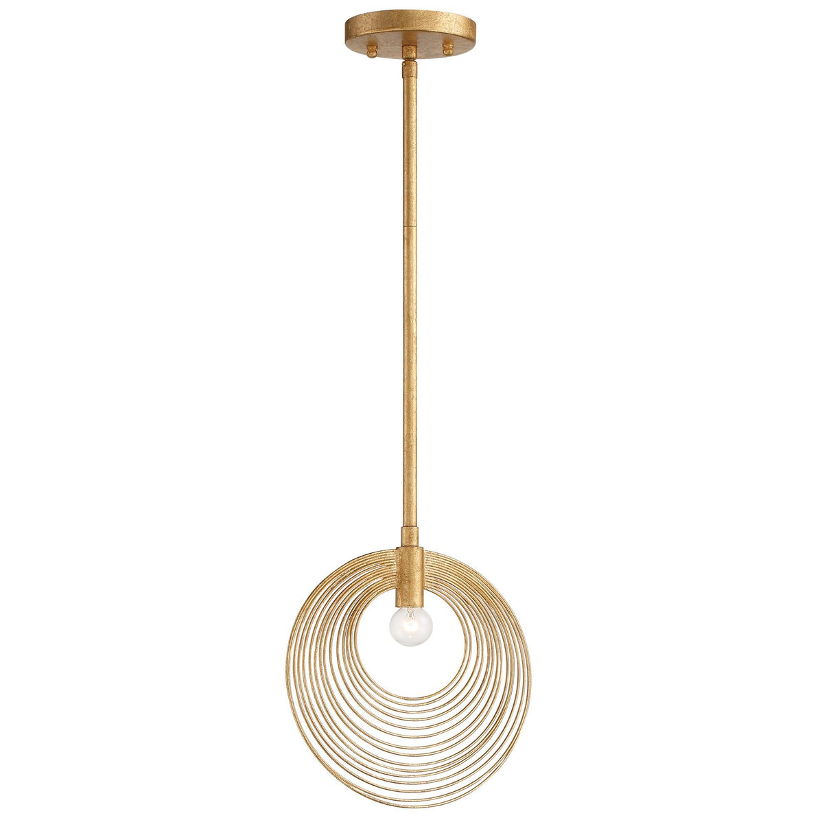 Crystorama Doral 1 Light Renaissance Gold Mini Pendant
