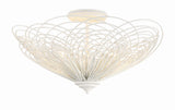 Crystorama Doral 3 Light Matte White Semi Flush Mount