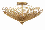 Crystorama Doral 3 Light Renaissance Gold Semi Flush Mount