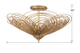 Crystorama Doral 3 Light Renaissance Gold Semi Flush Mount