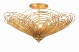 Crystorama Doral 3 Light Renaissance Gold Semi Flush Mount