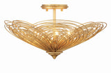 Crystorama Doral 3 Light Renaissance Gold Semi Flush Mount