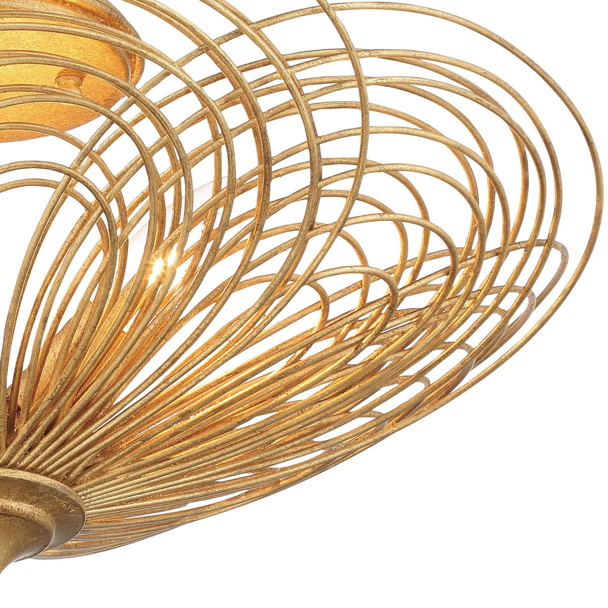 Crystorama Doral 3 Light Renaissance Gold Semi Flush Mount