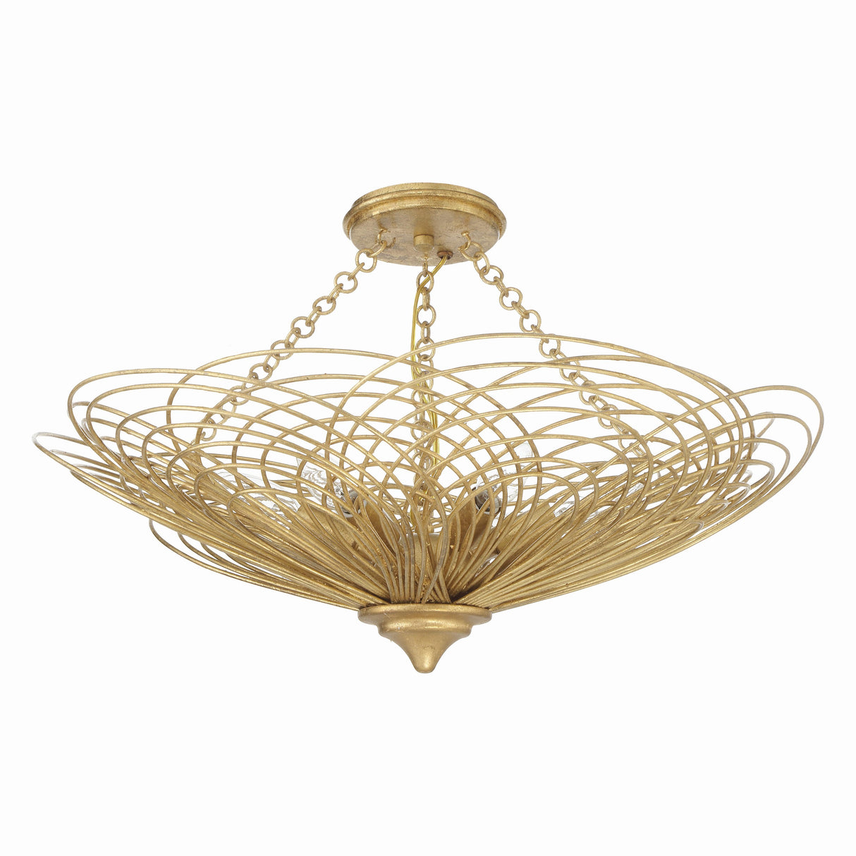 Crystorama Doral 6 Light Renaissance Gold Semi Flush Mount