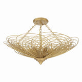 Crystorama Doral 6 Light Renaissance Gold Semi Flush Mount