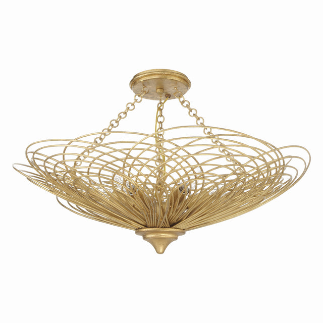 Crystorama Doral 6 Light Renaissance Gold Semi Flush Mount