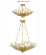 Crystorama Doral 6 Light Renaissance Gold Semi Flush Mount