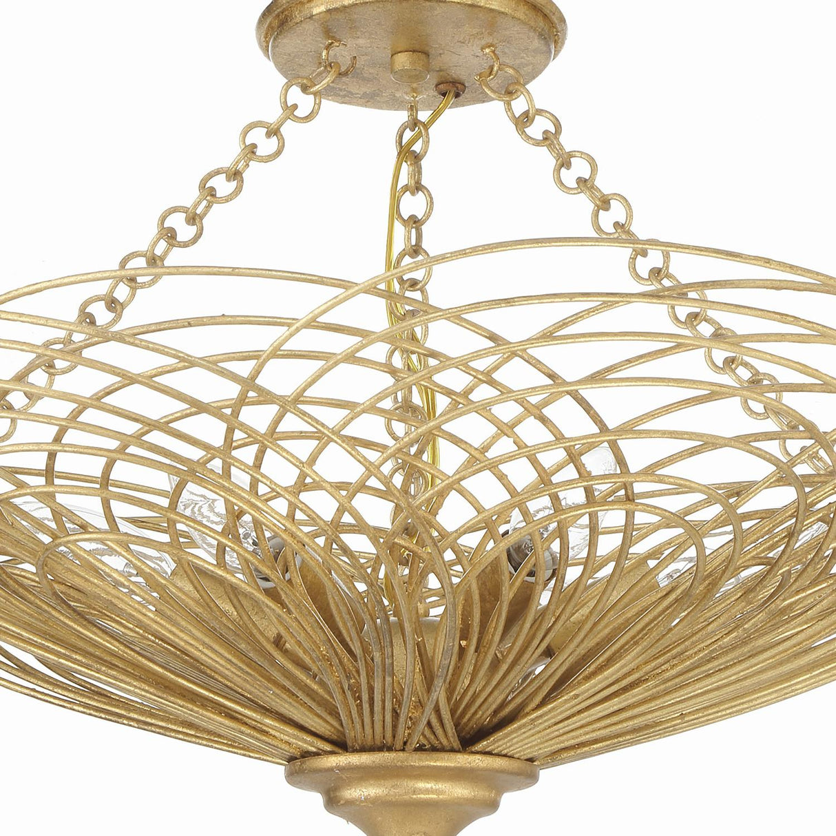 Crystorama Doral 6 Light Renaissance Gold Semi Flush Mount