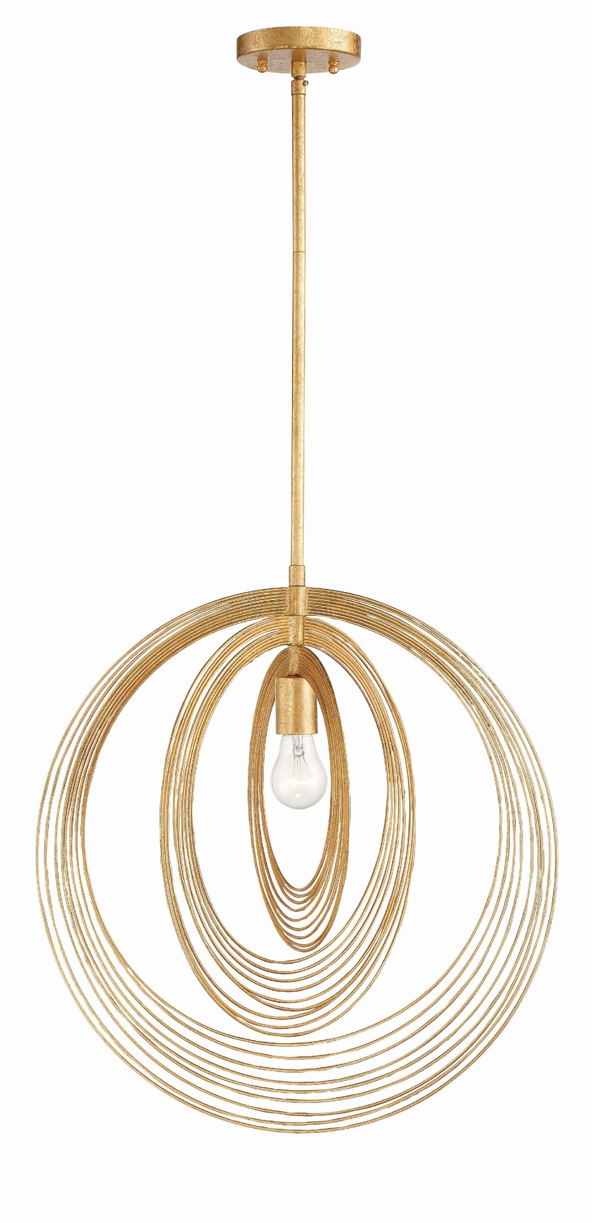 Crystorama Doral 1 Light Renaissance Gold Pendant