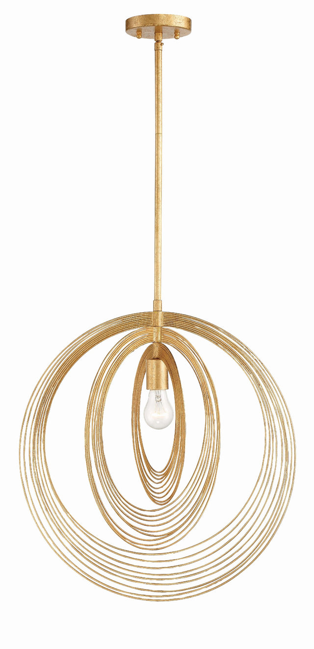 Crystorama Doral 1 Light Renaissance Gold Pendant