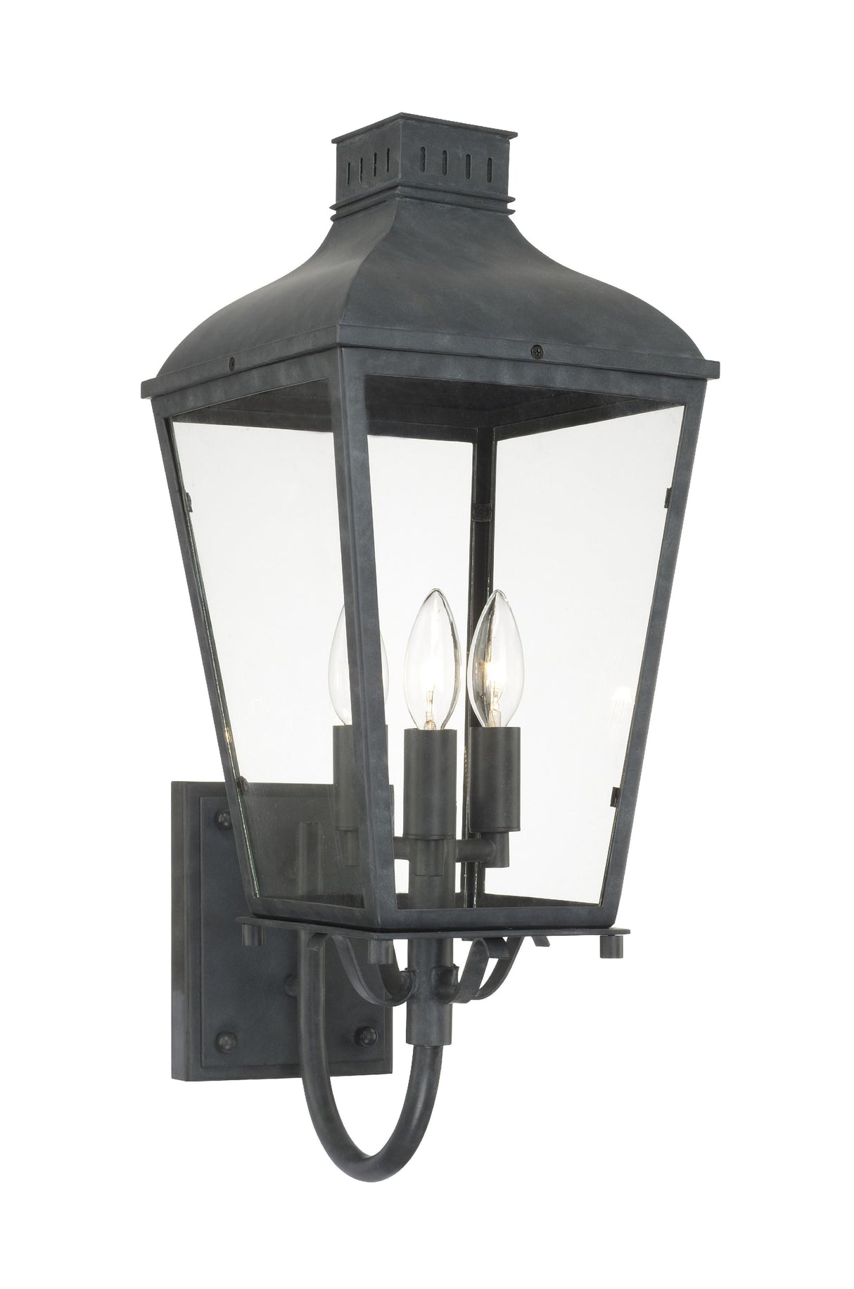 Crystorama Dumont 3 Light Graphite Outdoor Sconce