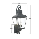 Crystorama Dumont 4 Light Graphite Outdoor Sconce