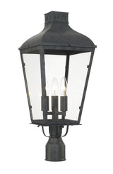 Crystorama Dumont 3 Light Graphite Outdoor Post
