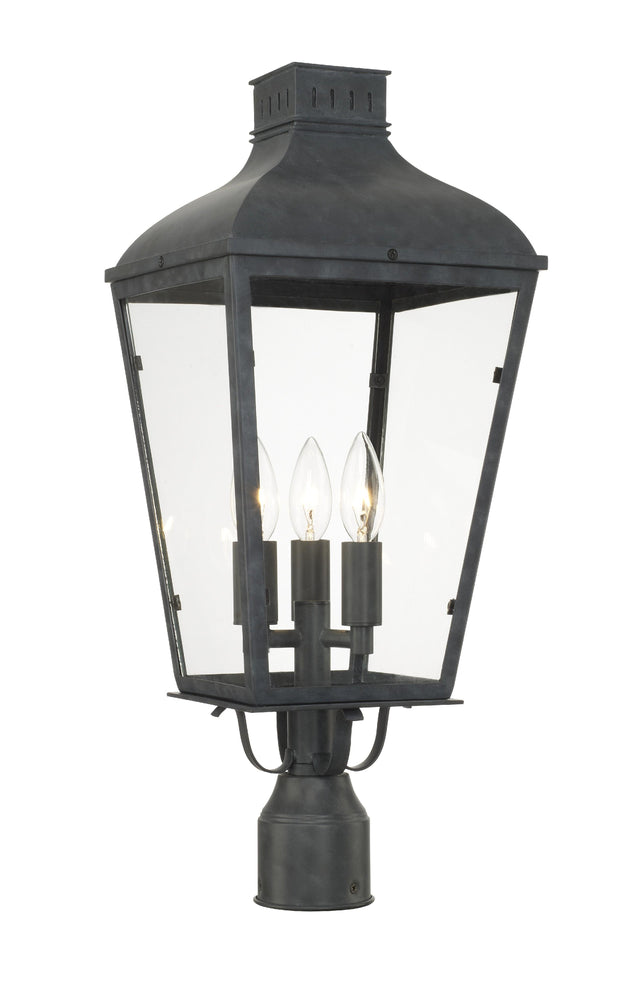 Crystorama Dumont 3 Light Graphite Outdoor Post