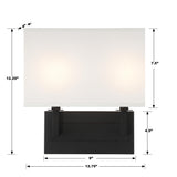 Crystorama Durham 2 Light Black Forged Sconce