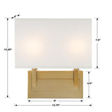 Crystorama Durham 2 Light Vibrant Gold Sconce