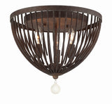 Crystorama Duval 3 Light Forged Bronze Flush Mount