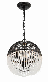 Crystorama Duval 3 Light Matte Black Pendant