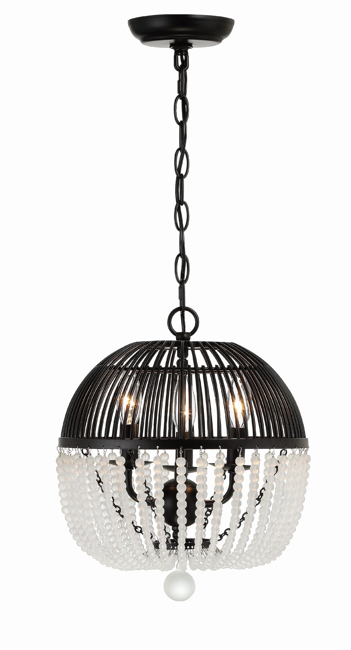 Crystorama Duval 3 Light Matte Black Pendant