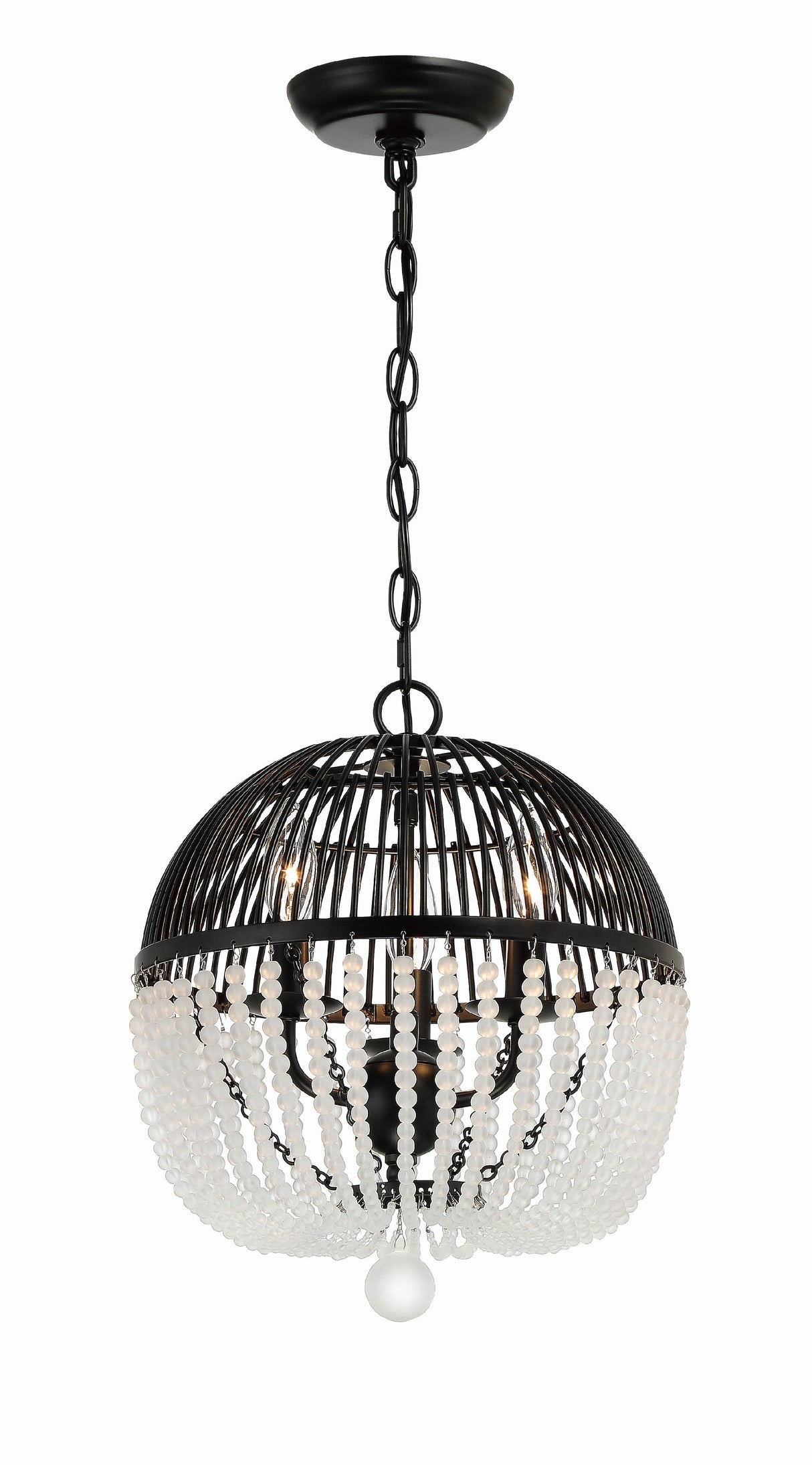 Crystorama Duval 3 Light Matte Black Pendant