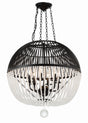 Crystorama Duval 6 Light Matte Black Pendant