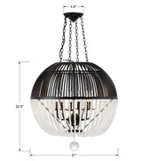 Crystorama Duval 6 Light Matte Black Pendant