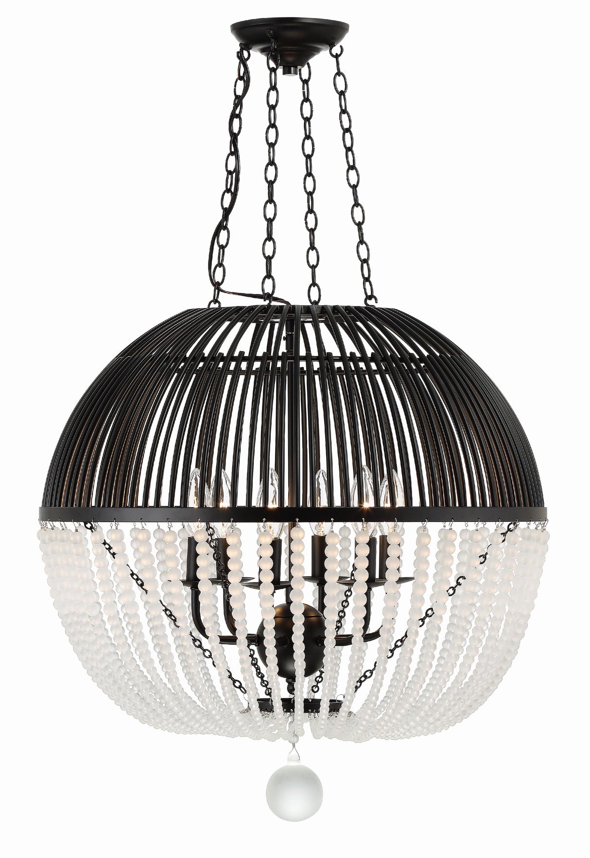 Crystorama Duval 6 Light Matte Black Pendant